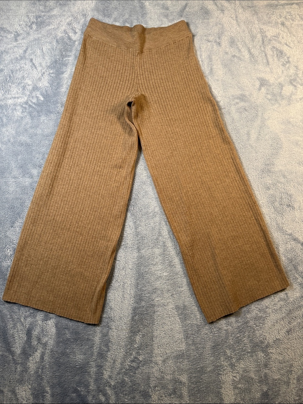 Splendid Ribbed Wide-Leg Leggings - Brown